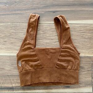 Free People Movement Good Karma Square Neck Sports Bra - Brown XS/S